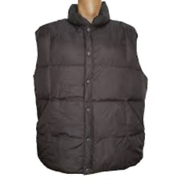 Lands' End Unisex Black Quilted Snap Front Down Fill Puffer Vest-Large - Picture 1 of 11